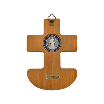 St. Benedict Holy Water Font Olive Wood