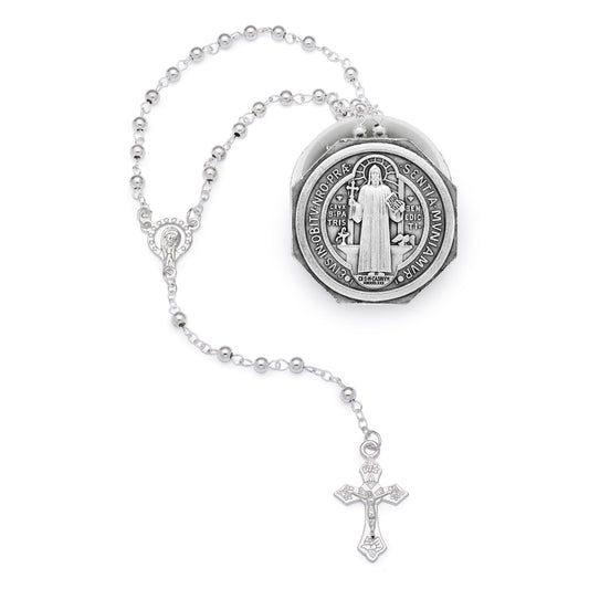 St. Benedict Octagonal Rosary Case with Rosary