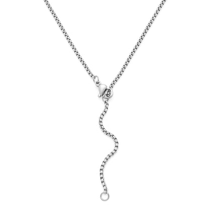 Stainless Steel Cross Pendant with Black Cubic Zirconia and Chain