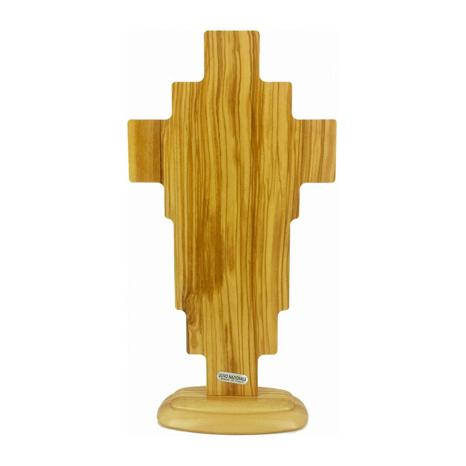 Standing Olive Wood Risen Christ Crucifix with Via Crucis