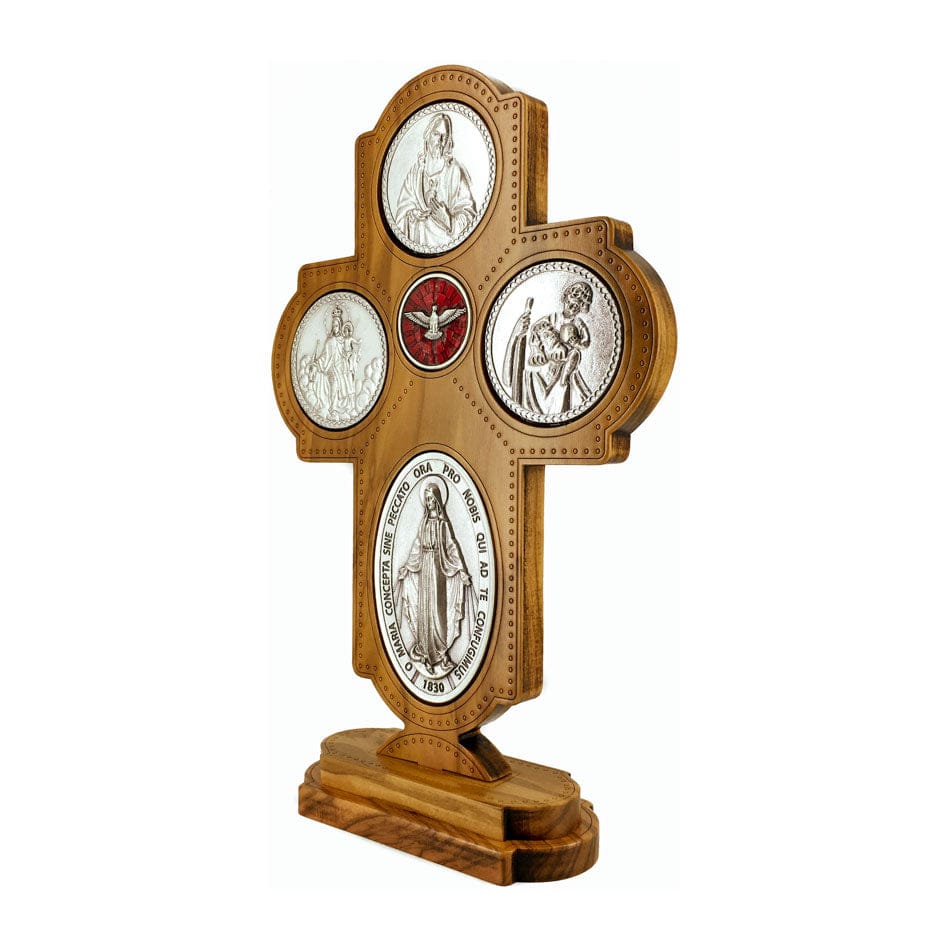 Standing Olive Wood Scapular Cross