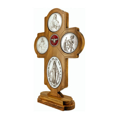 Standing Olive Wood Scapular Cross