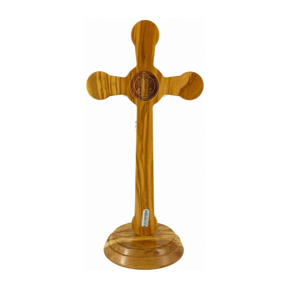 Standing Olive Wood St. Benedict Crucifix