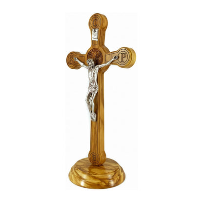Standing Olive Wood St. Benedict Crucifix