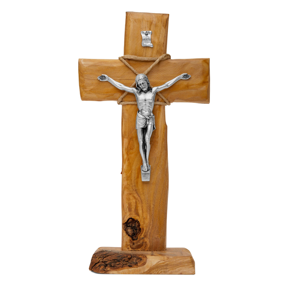 Standing Solid Olive Wood Crucifix