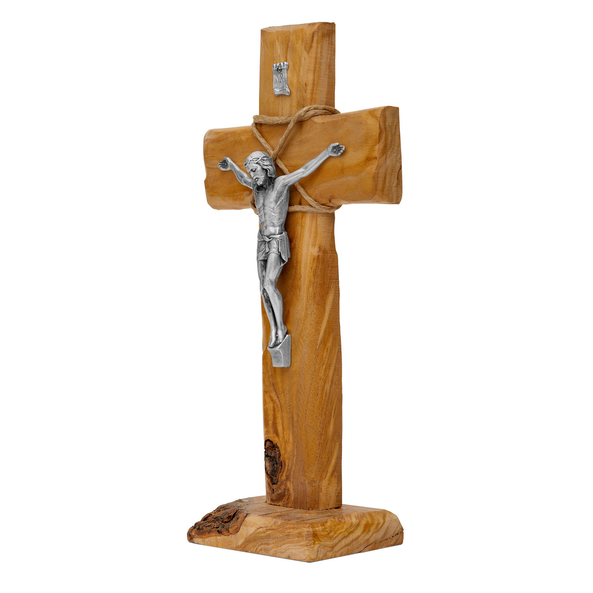 Standing Solid Olive Wood Crucifix