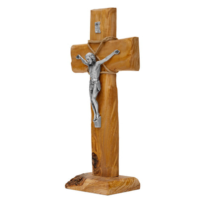 Standing Solid Olive Wood Crucifix