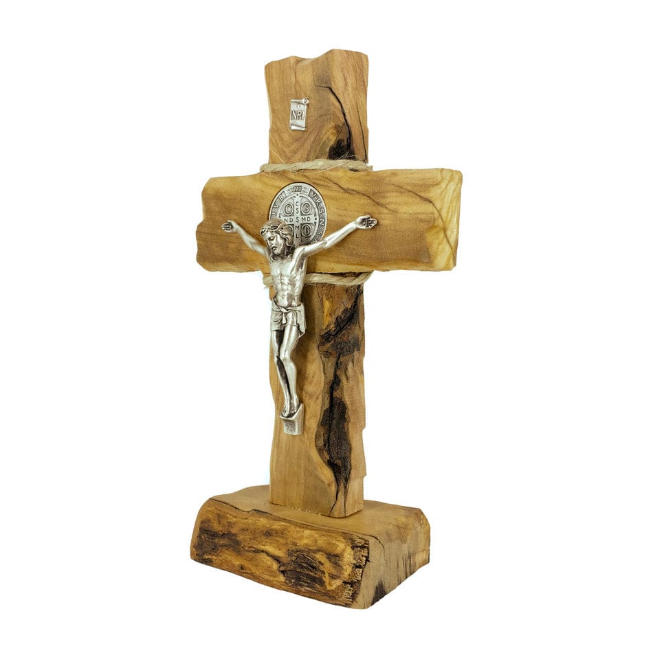 Standing Solid Olive Wood St. Benedict Crucifix