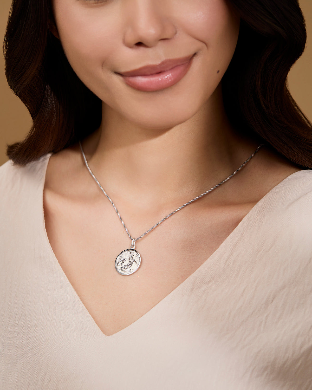 Sterling Silver Baptism Medal