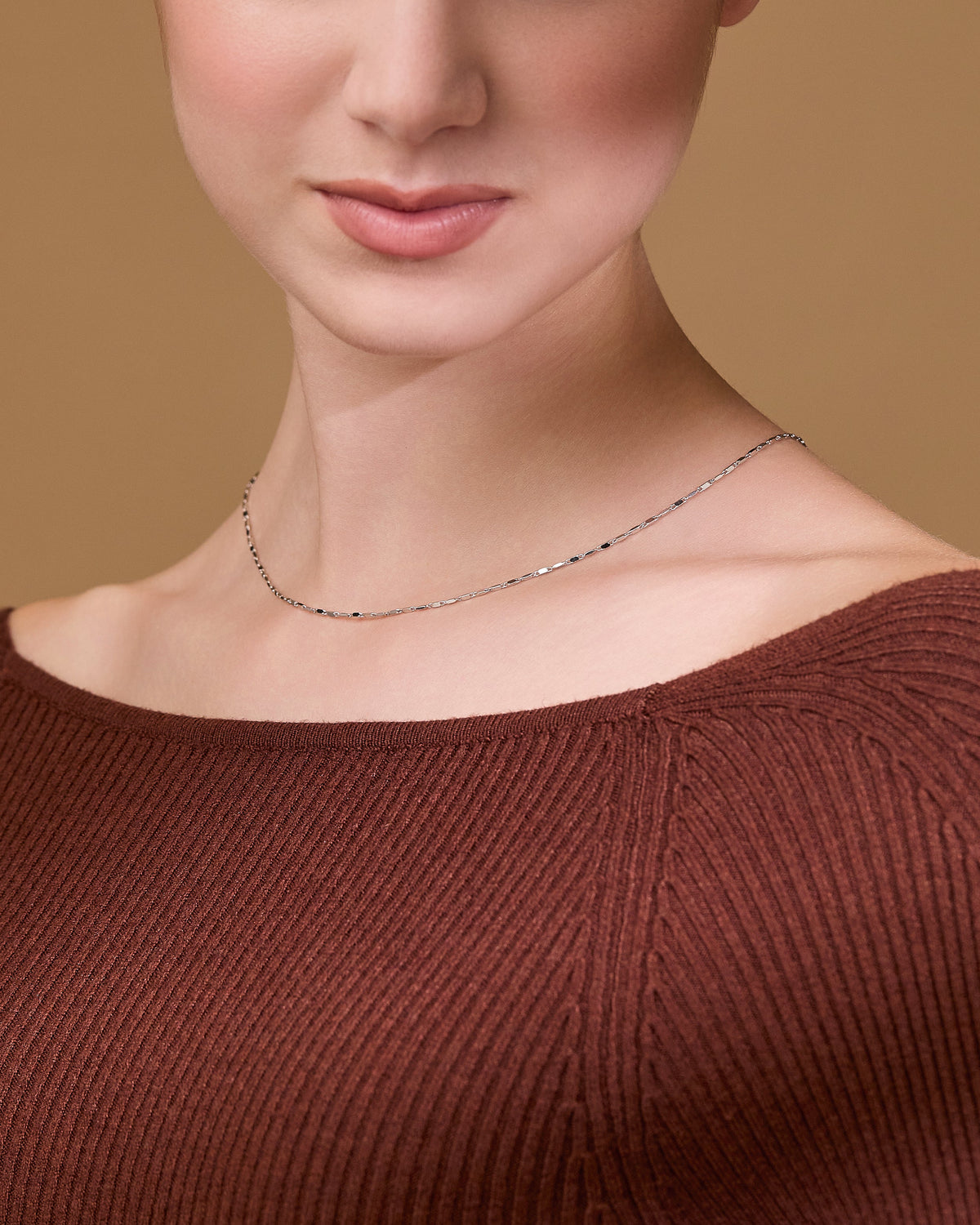 Sterling Silver Bar Link Chain Necklace