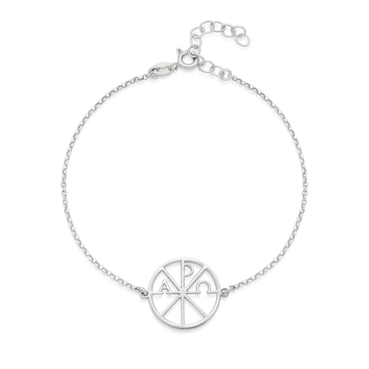 Sterling Silver Bracelet with Chi Rho Medal