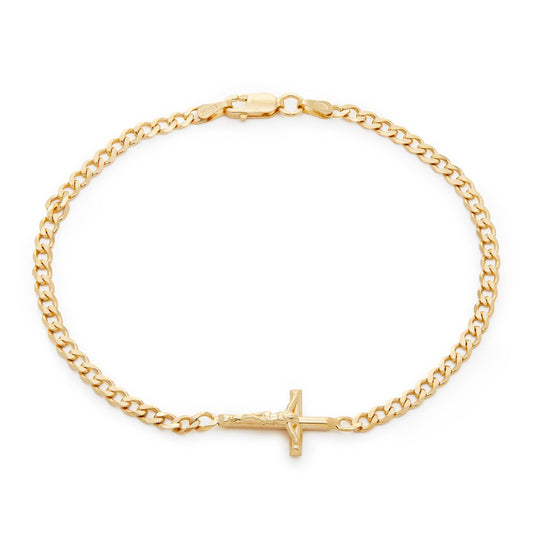 Sterling Silver Bracelet with Crucifix
