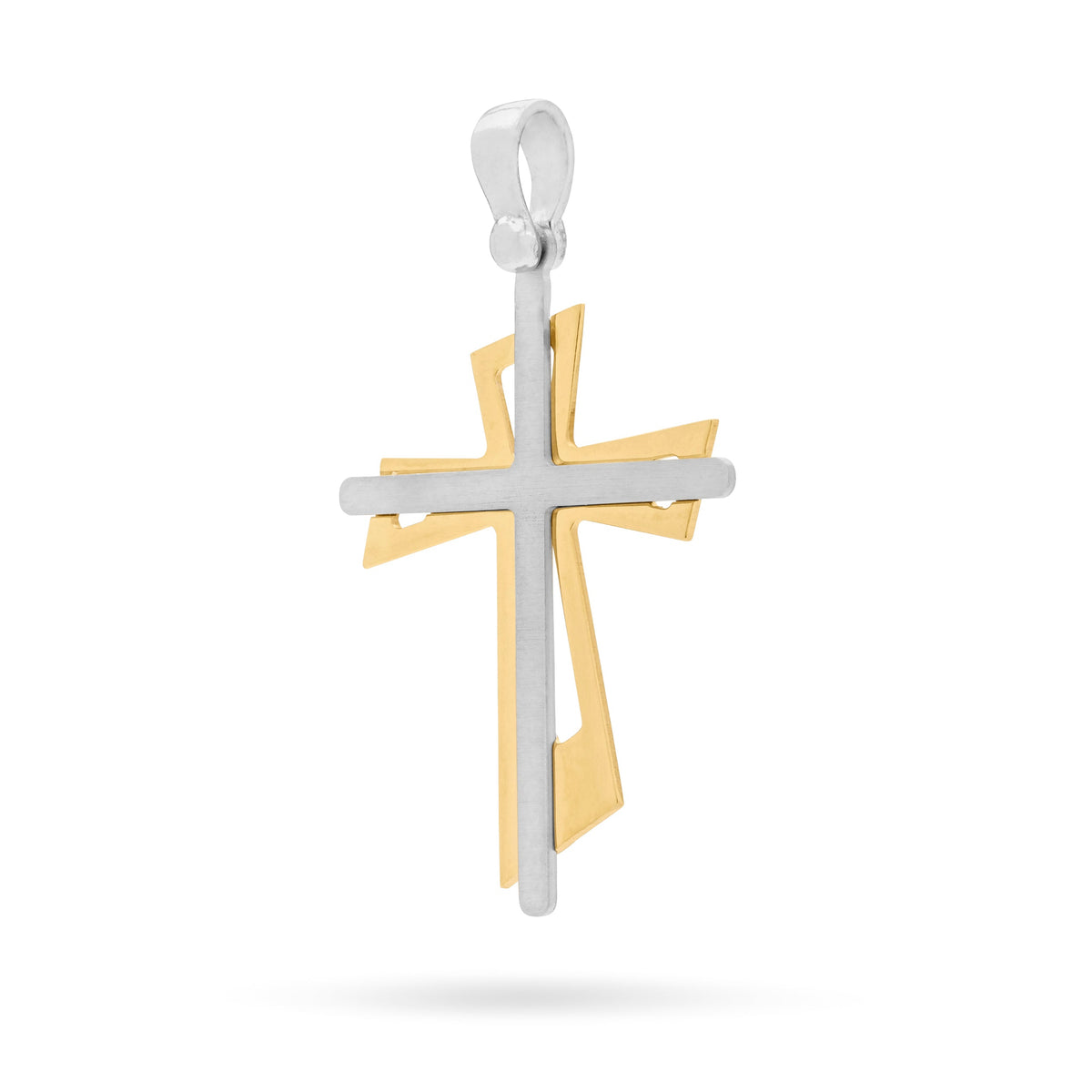 Sterling Silver Cross Pendant With Gold-plated Sterling Silver Double Cross