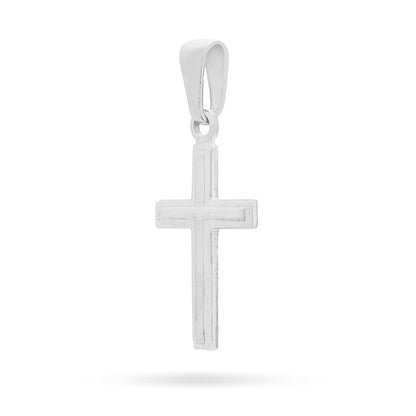Sterling Silver Cross Pendant With Satin Interior