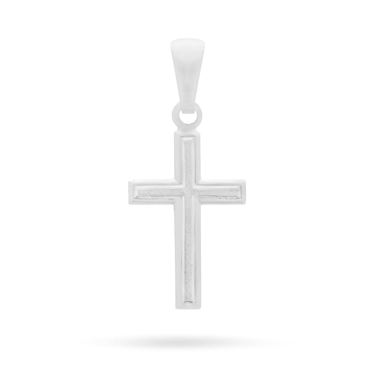 Sterling Silver Cross Pendant With Satin Interior