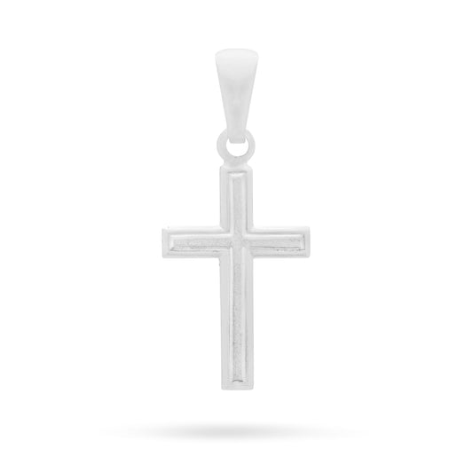 Sterling Silver Cross Pendant With Satin Interior