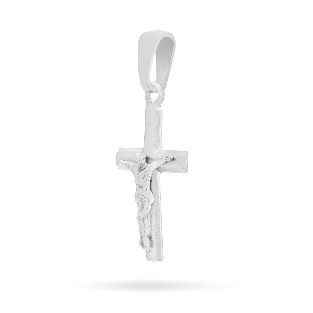 Sterling Silver Domed Crucifix Pendant