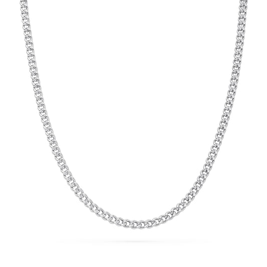 Sterling Silver Hollow Curb Chain Necklace