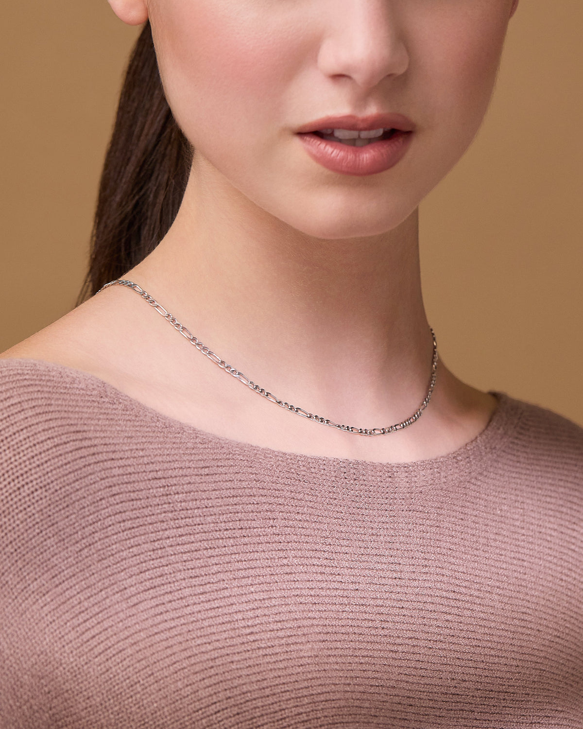 Sterling Silver Figaro Chain Necklace