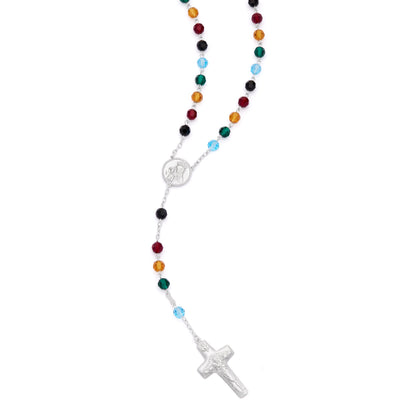 Sterling Silver Jubilee 2025 Rosary with Crystal Beads and Good Shepherd Cross