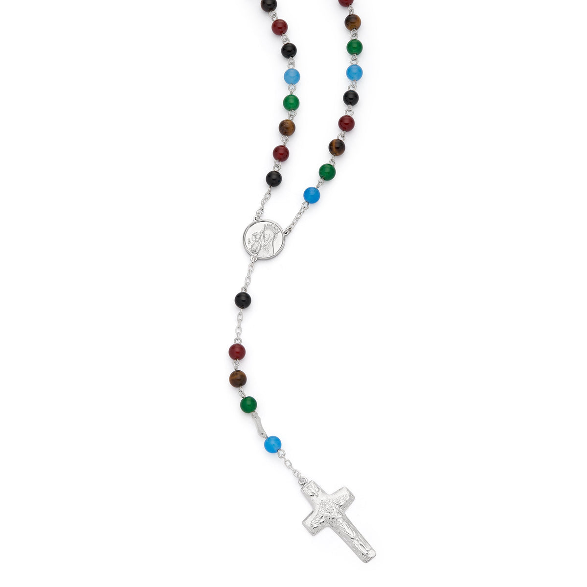 Sterling Silver Jubilee 2025 Rosary with Semi-precious Stone Beads