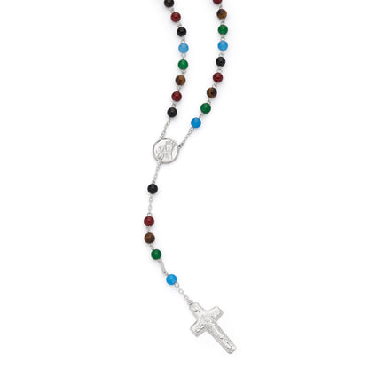 Sterling Silver Jubilee 2025 Rosary with Semi-precious Stone Beads