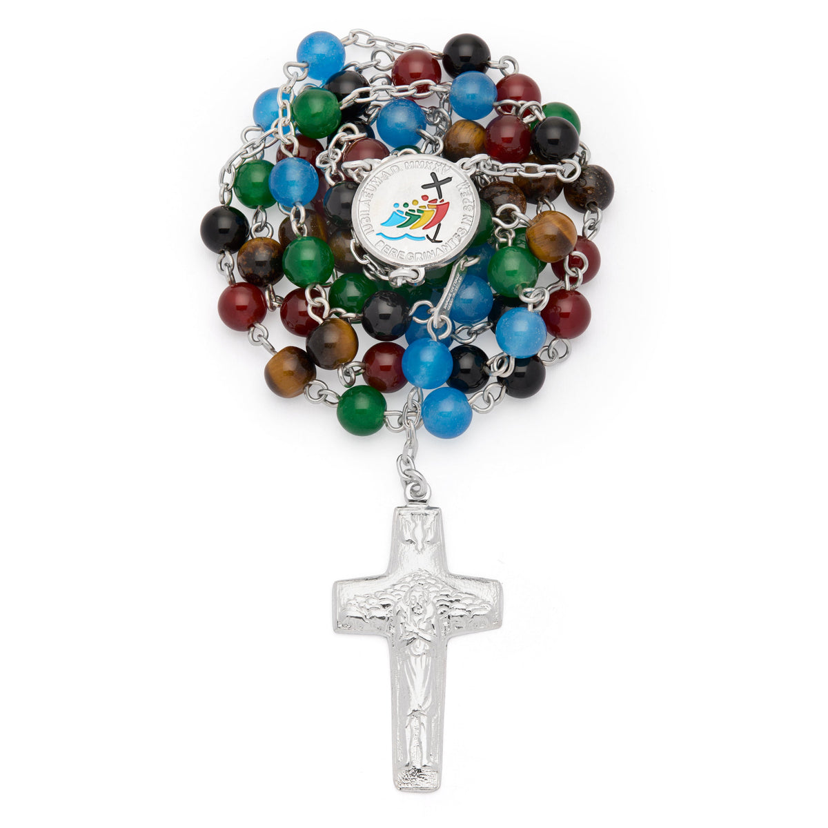 Sterling Silver Jubilee 2025 Rosary with Semi-precious Stone Beads