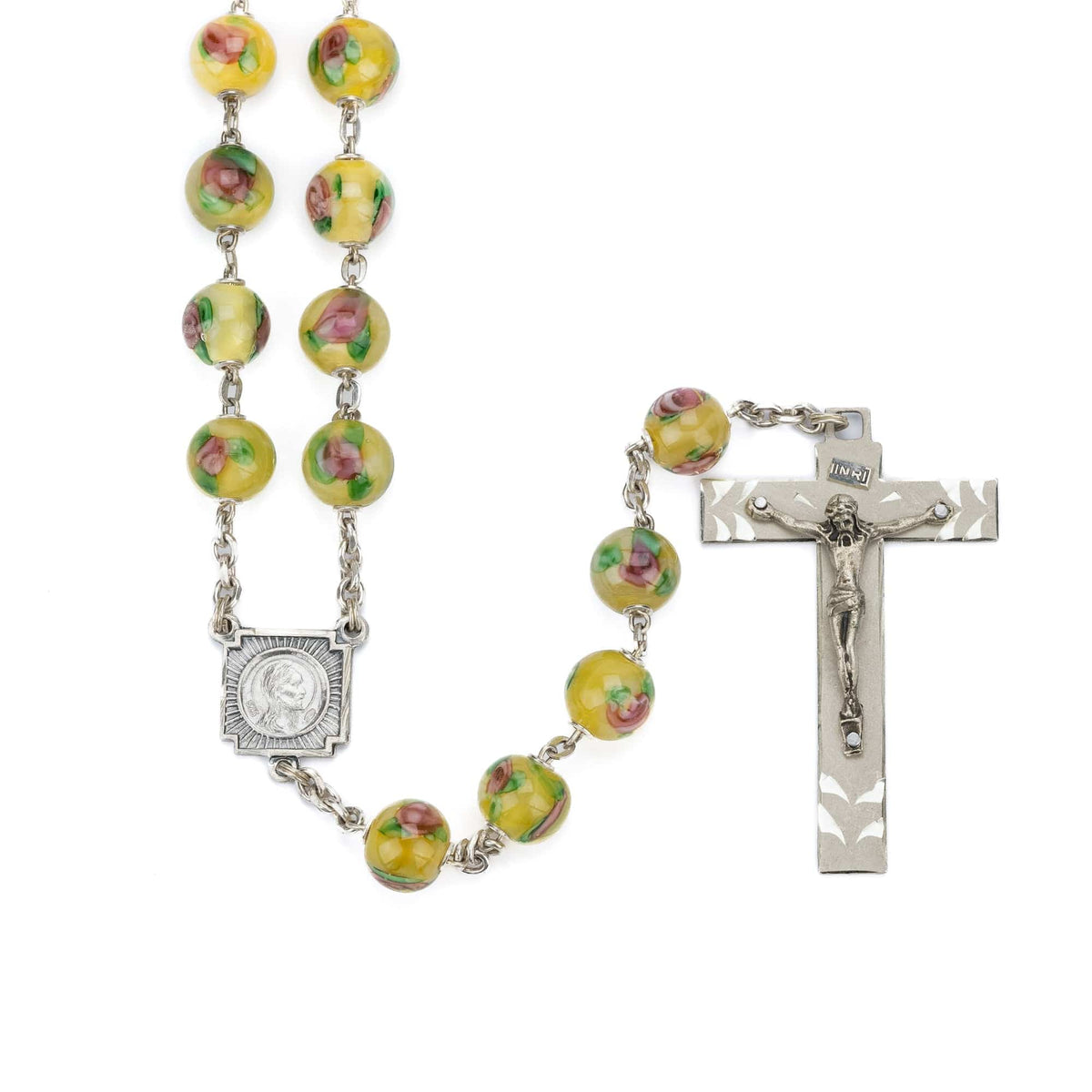 Sterling Silver Lampworked Pearls Rosary