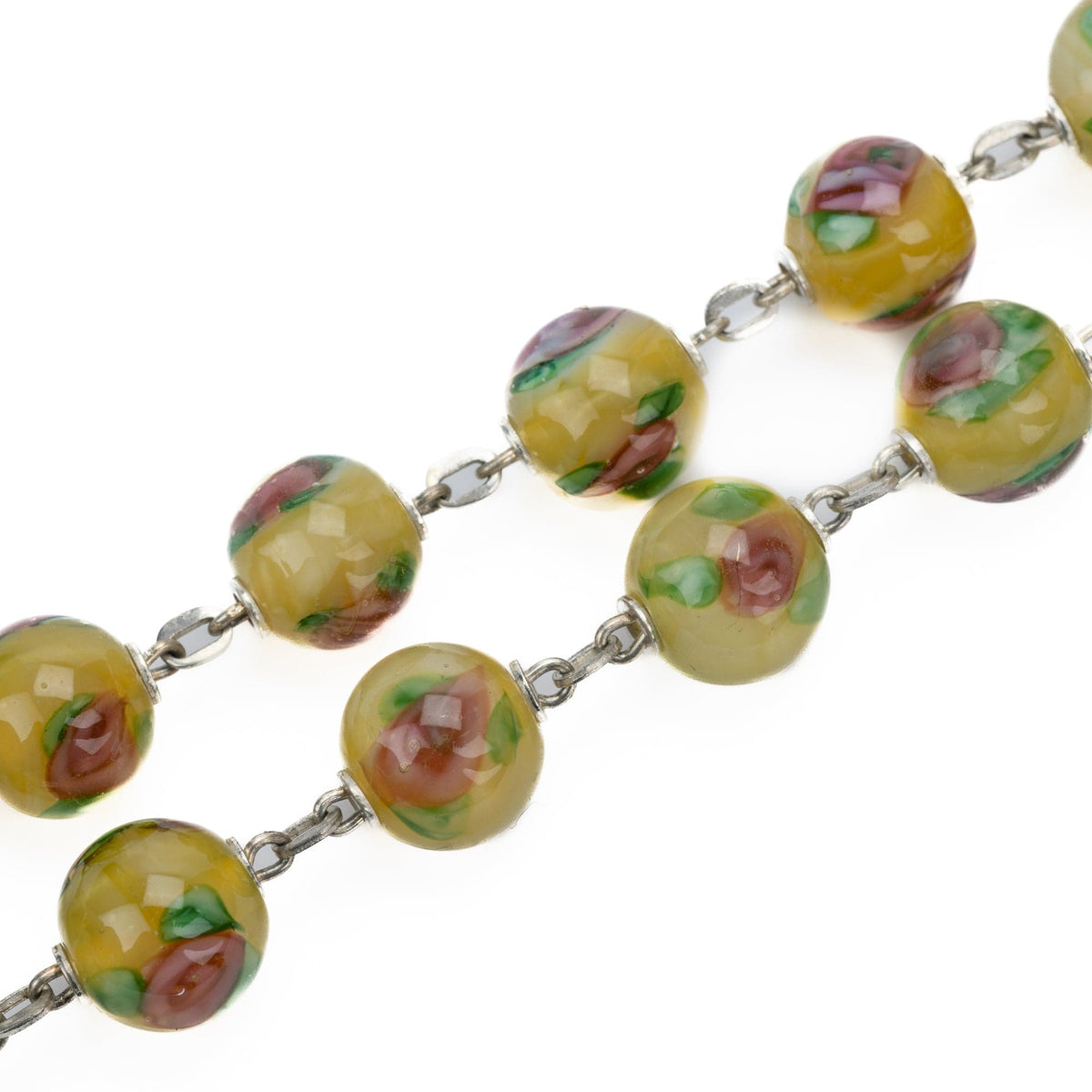 Sterling Silver Lampworked Pearls Rosary