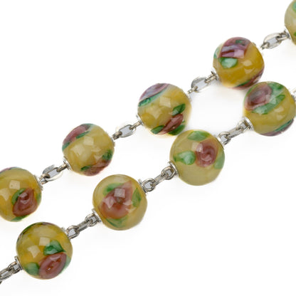 Sterling Silver Lampworked Pearls Rosary