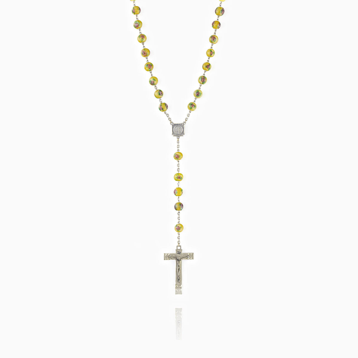 Sterling Silver Lampworked Pearls Rosary