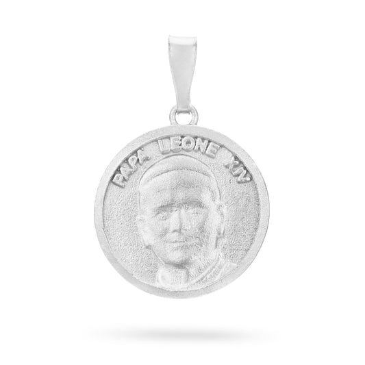 Sterling Silver Medal of Pope Leo XIV and Virgin Mary