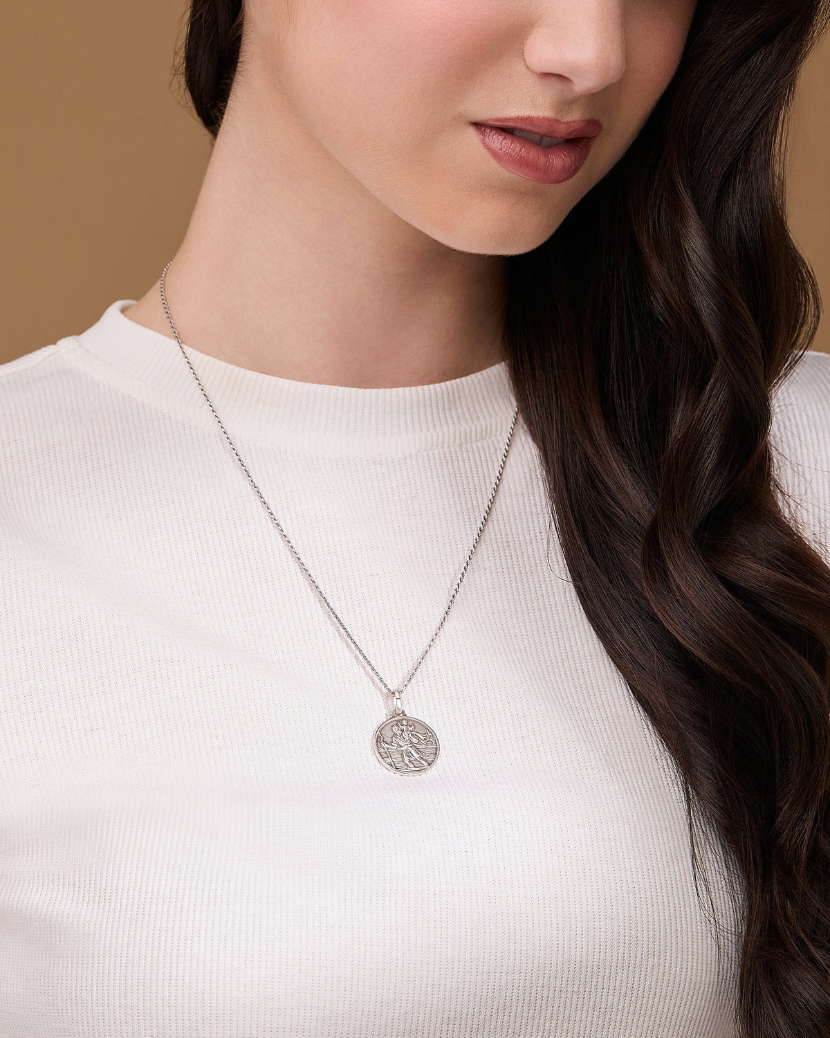 Sterling silver medal of Saint Christopher