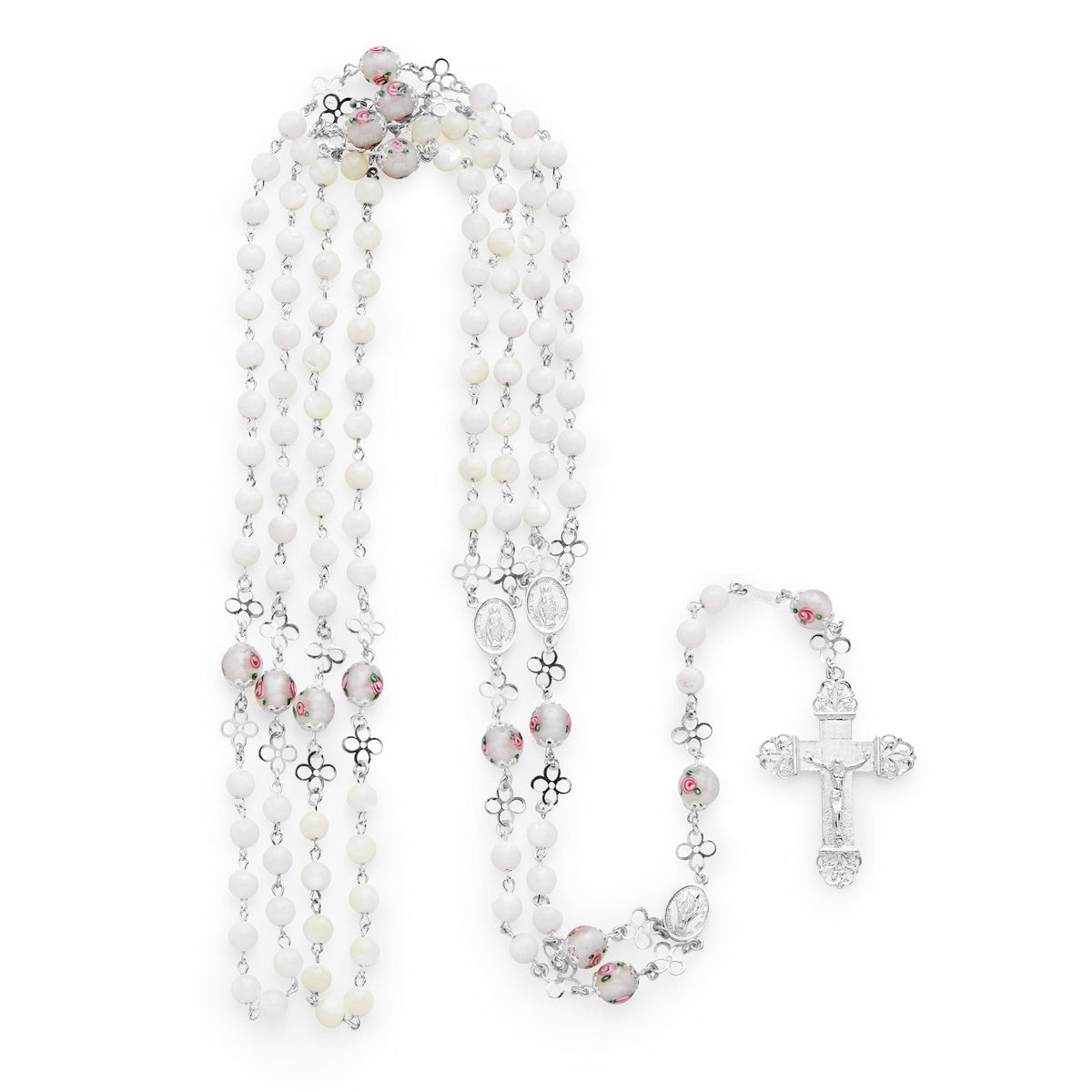 Sterling Silver Miraculous Mary Wedding Rosary