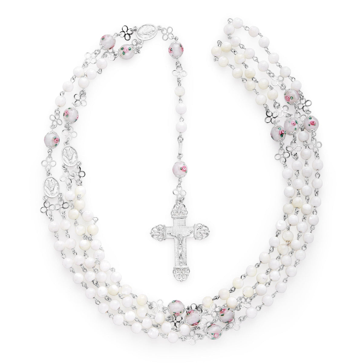 Sterling Silver Miraculous Mary Wedding Rosary