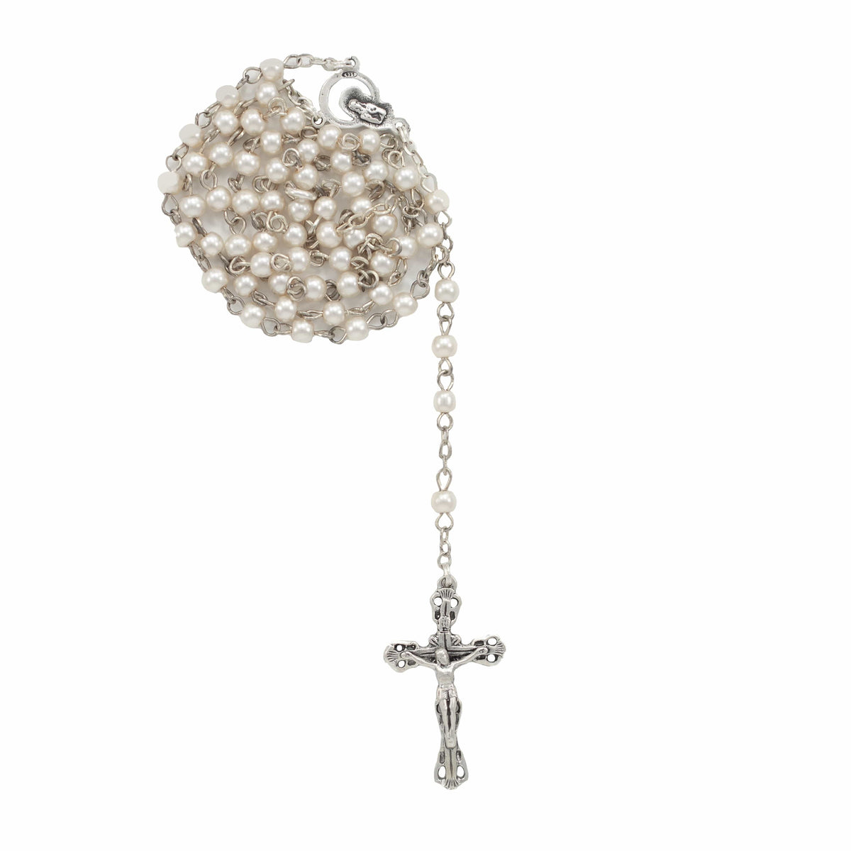 Sterling Silver Pearl Rosary Beads