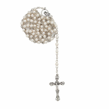 Sterling Silver Pearl Rosary Beads