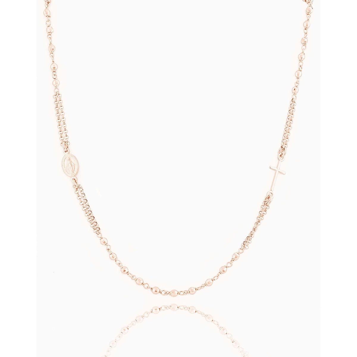 STERLING SILVER PLATED 3 MM BEADS NECKLACE