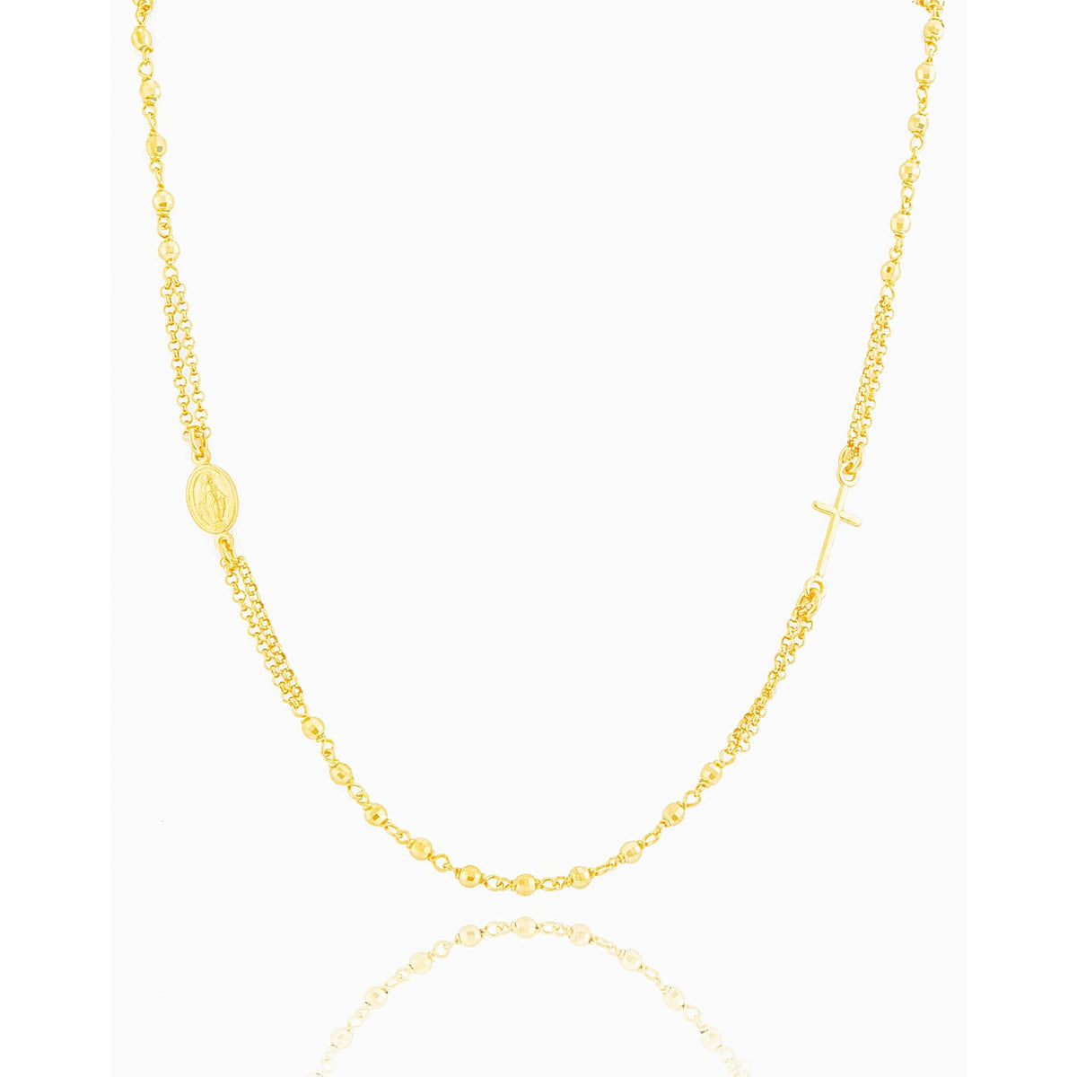 STERLING SILVER PLATED 3 MM BEADS NECKLACE