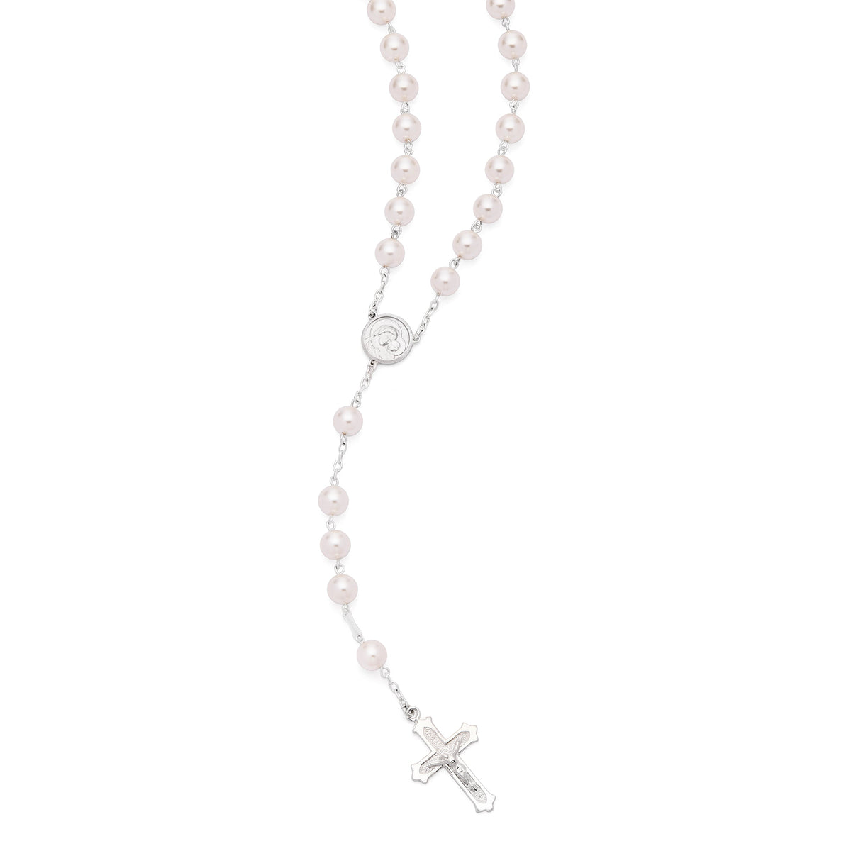 Sterling Silver Pope Leo XIV Rosary with Pearl Beads