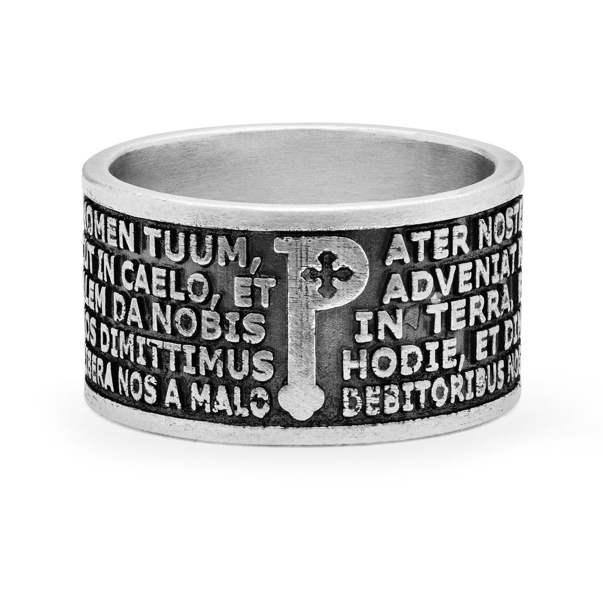 Sterling Silver Ring with the Lord's Prayer in Latin