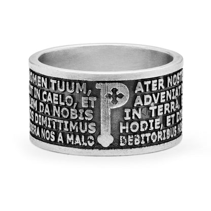 Sterling Silver Ring with the Lord's Prayer in Latin