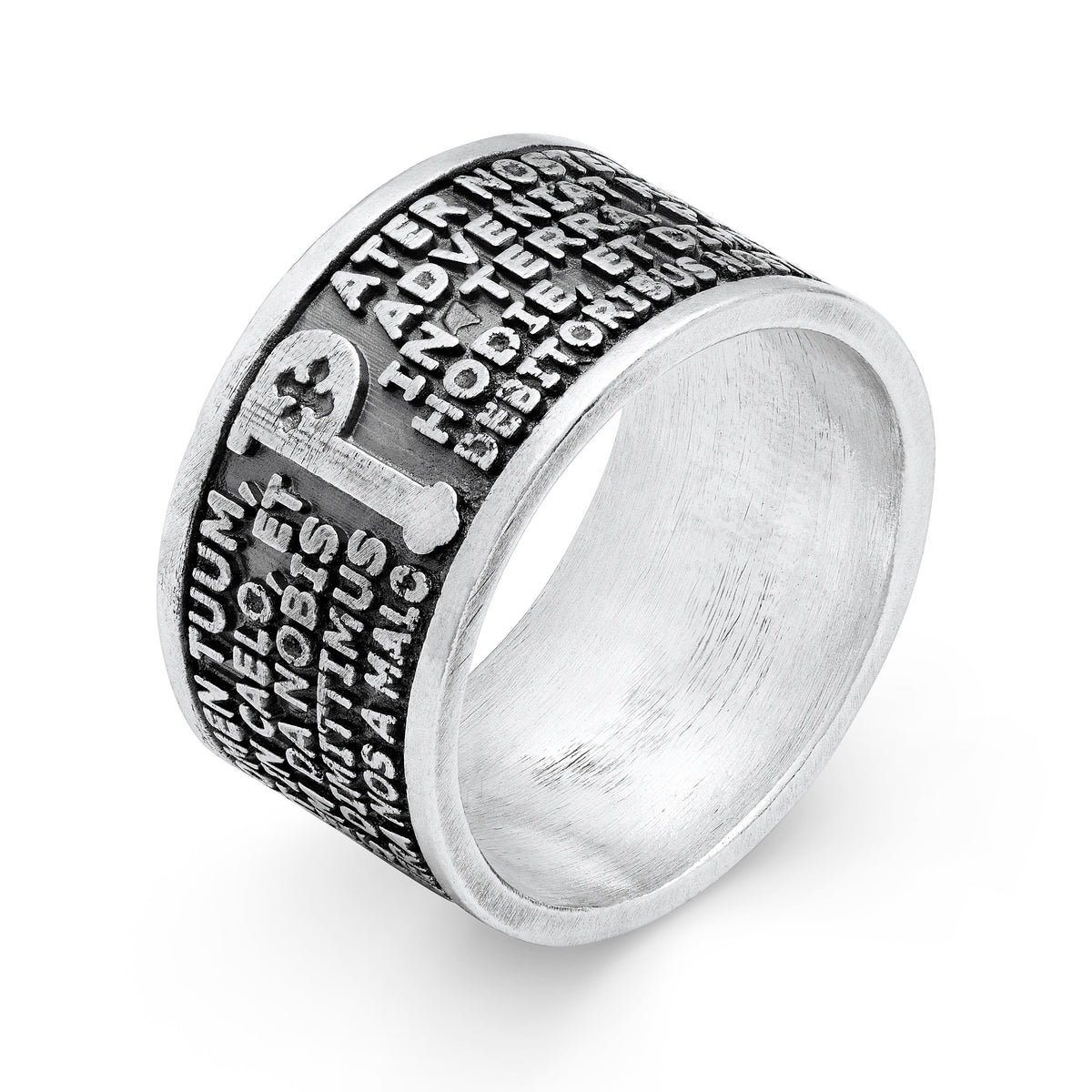 Sterling Silver Ring with the Lord's Prayer in Latin