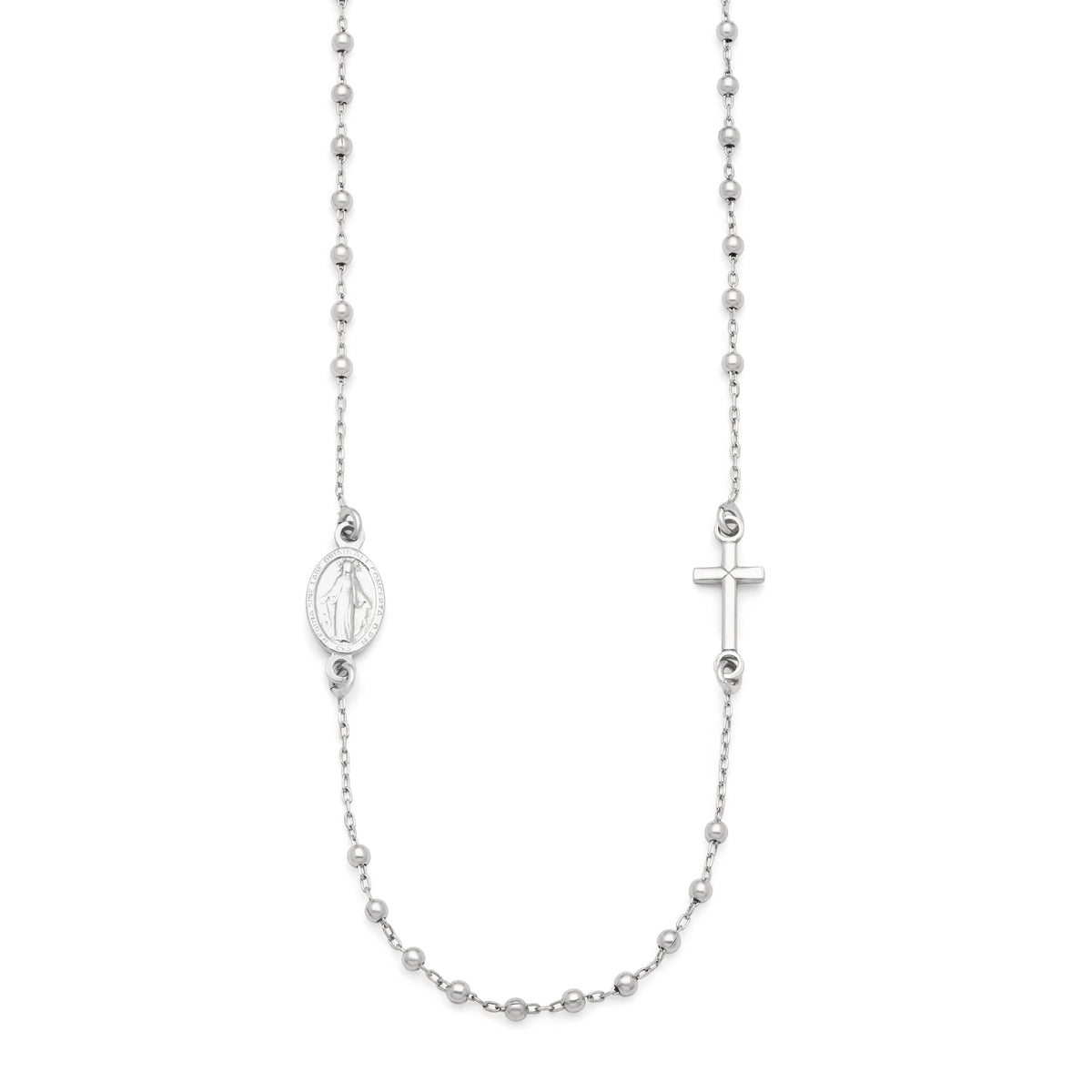Sterling Silver Rosary Necklace