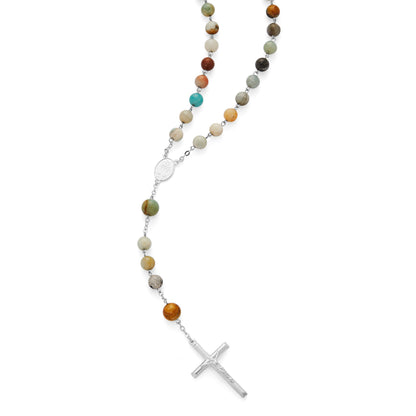 Sterling Silver Rosary with Amazonite Beads