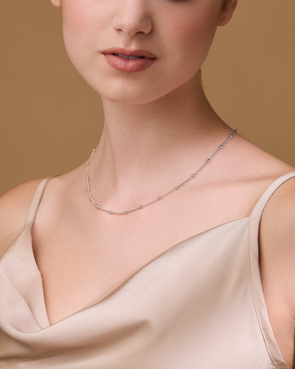 Sterling Silver Satellite Curb Chain Necklace
