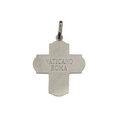 Sterling Silver Scapular Four Way Cross Medal