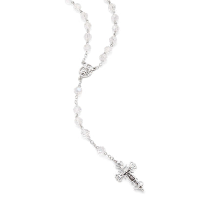Miraculous Virgin Mary Rosary in Sterling Silver and Crystal