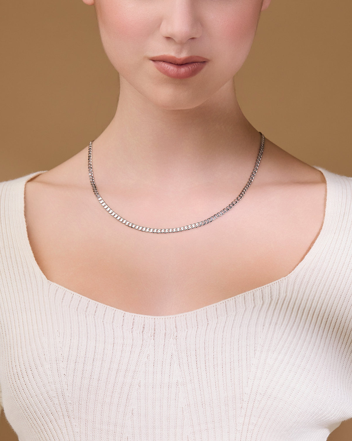 Sterling Silver Thick Curb Chain Necklace