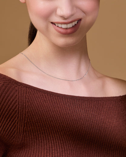 Sterling Silver Thin Curb Chain Necklace